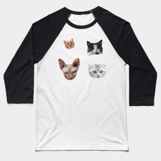 cat faces STICKER PACK Baseball T-Shirt